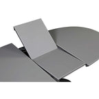 Mesa de comedor extensible negra con pedestal estilo Art Decó, para 4-6 personas