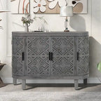Aparador Retro Azul Marino / Negro / Blanco / Gris Antiguo con Puertas de Diseño Antiguo, Estilo 4 Puertas
