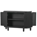 Aparador Retro Azul Marino / Negro / Blanco / Gris Antiguo con Puertas de Diseño Antiguo, Estilo 4 Puertas