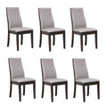 Sillas de comedor tapizadas Charleston de respaldo macizo (juego de 6)