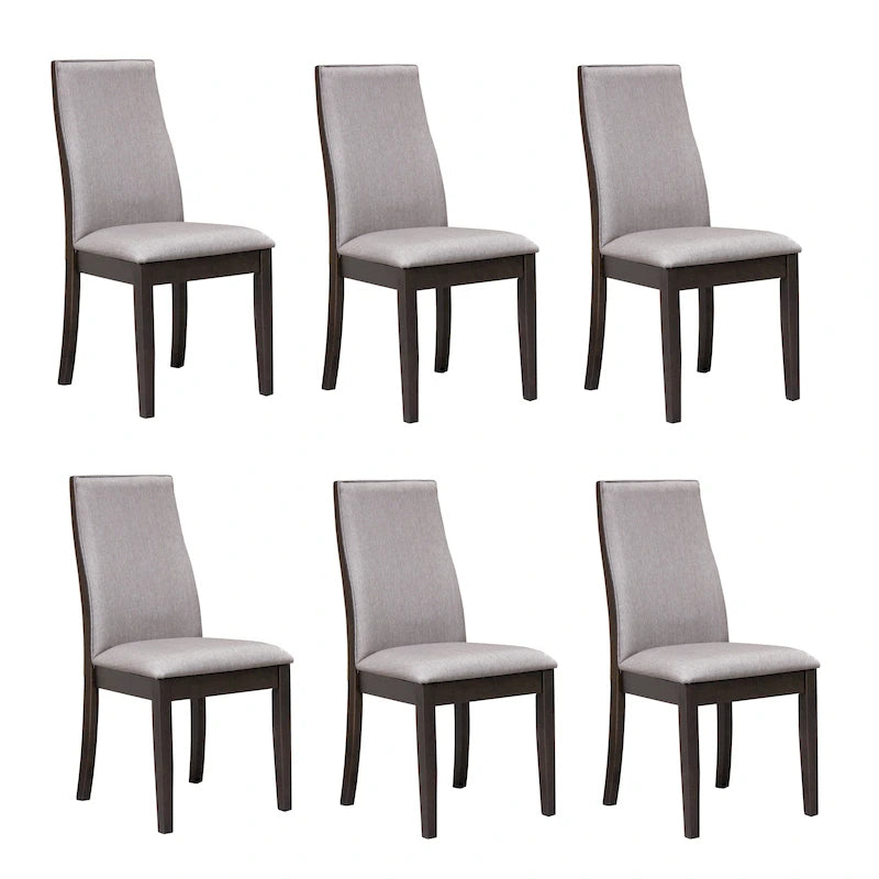 Sillas de comedor tapizadas Charleston de respaldo macizo (juego de 6)