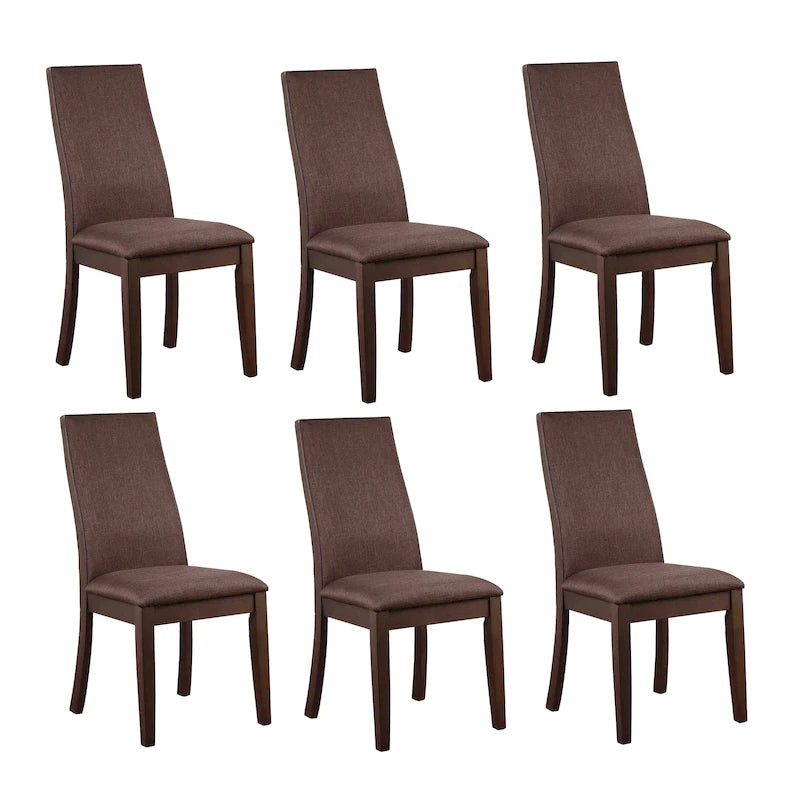 Sillas de comedor tapizadas Charleston de respaldo macizo (juego de 6)