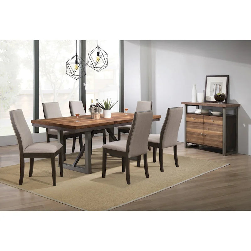 Sillas de comedor tapizadas Charleston de respaldo macizo (juego de 6)