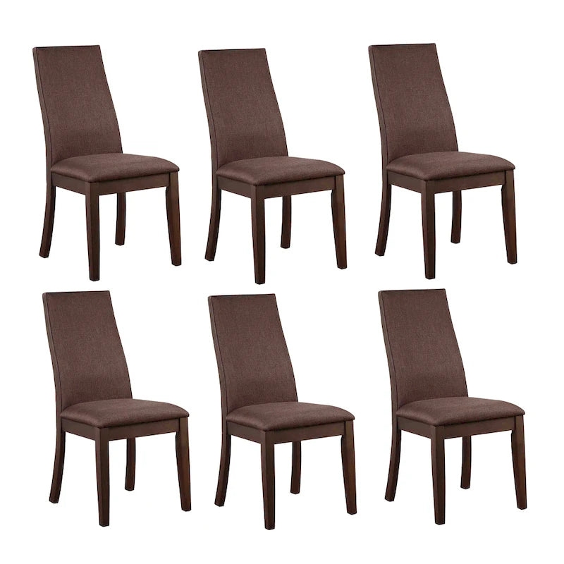 Sillas de comedor tapizadas Charleston de respaldo macizo (juego de 6)