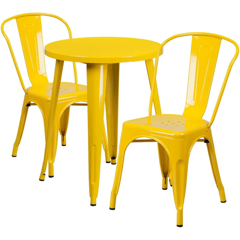 Juego de café de metal de 3 piezas para interior/exterior