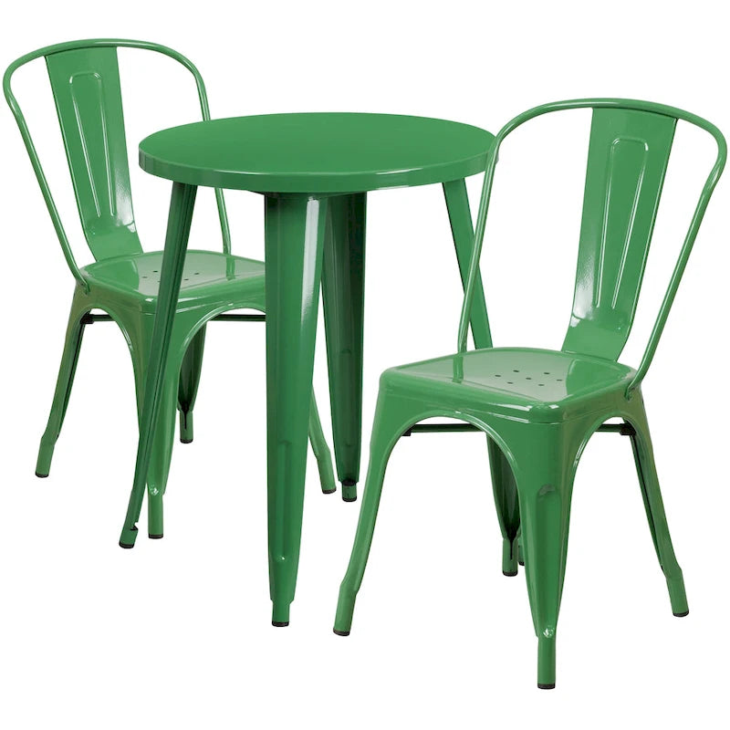 Juego de café de metal de 3 piezas para interior/exterior