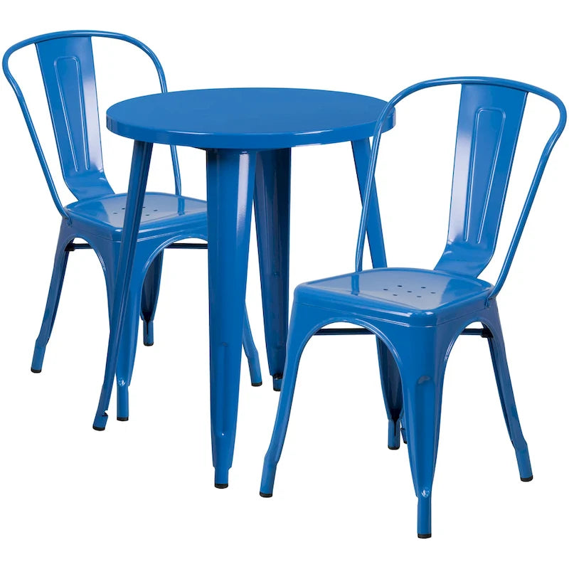 Juego de café de metal de 3 piezas para interior/exterior