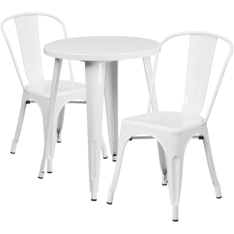 Juego de café de metal de 3 piezas para interior/exterior