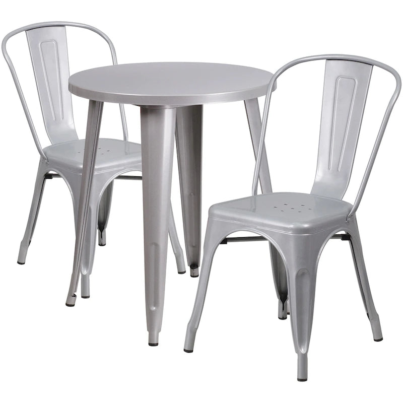 Juego de café de metal de 3 piezas para interior/exterior