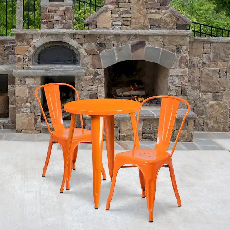Juego de café de metal de 3 piezas para interior/exterior