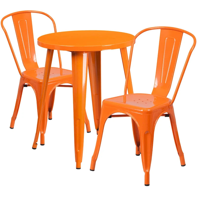 Juego de café de metal de 3 piezas para interior/exterior