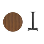 Mesa cuadrada laminada Natural / Nogal / Negro / Caoba con base en X, para 2 personas