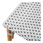 Silla de bistró de ratán blanco/gris, asiento individual