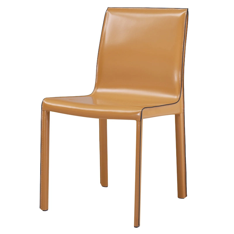 Silla Gervin de cuero reciclado, juego de 2