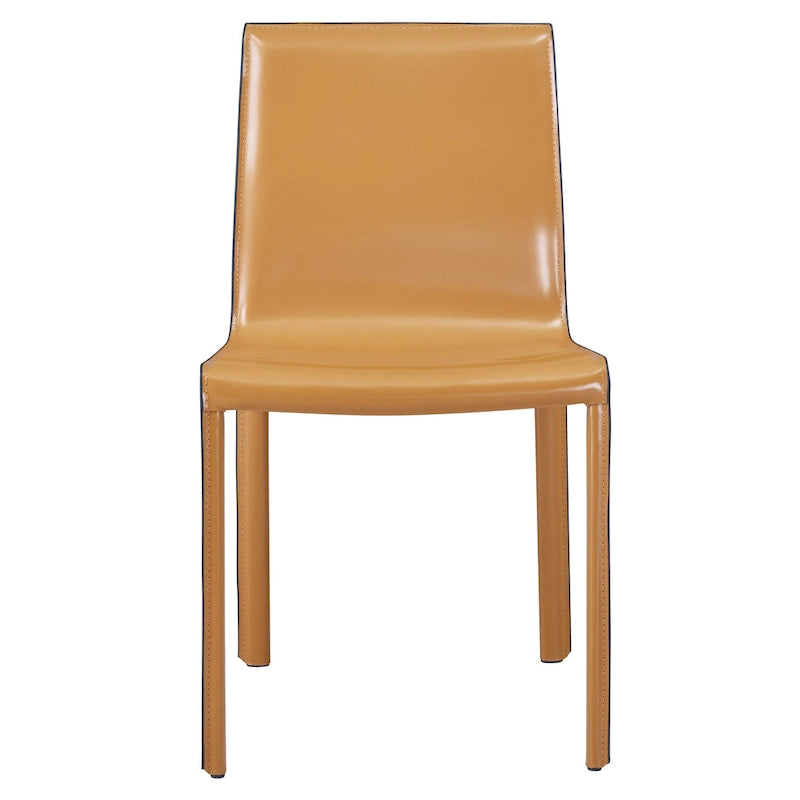 Silla Gervin de cuero reciclado, juego de 2