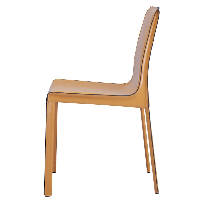 Silla Gervin de cuero reciclado, juego de 2