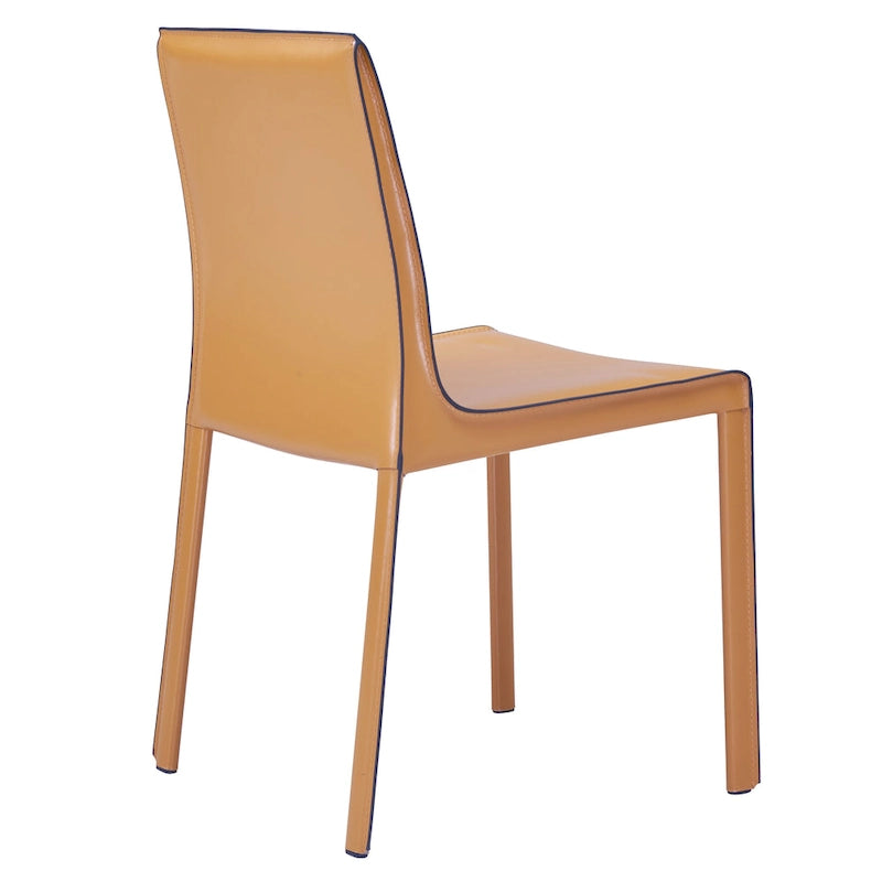 Silla Gervin de cuero reciclado, juego de 2