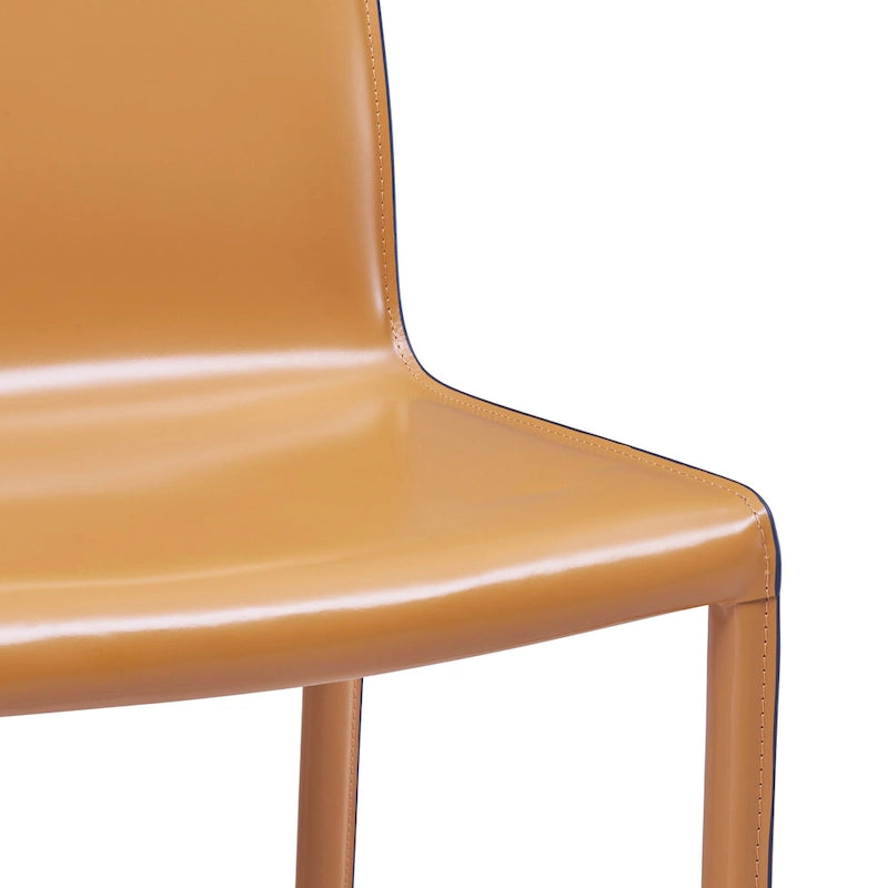 Silla Gervin de cuero reciclado, juego de 2