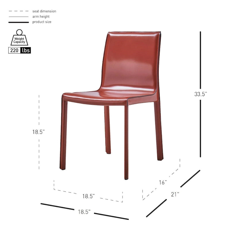 Silla Gervin de cuero reciclado, juego de 2
