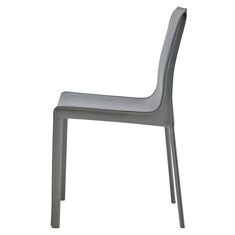 Silla Gervin de cuero reciclado, juego de 2