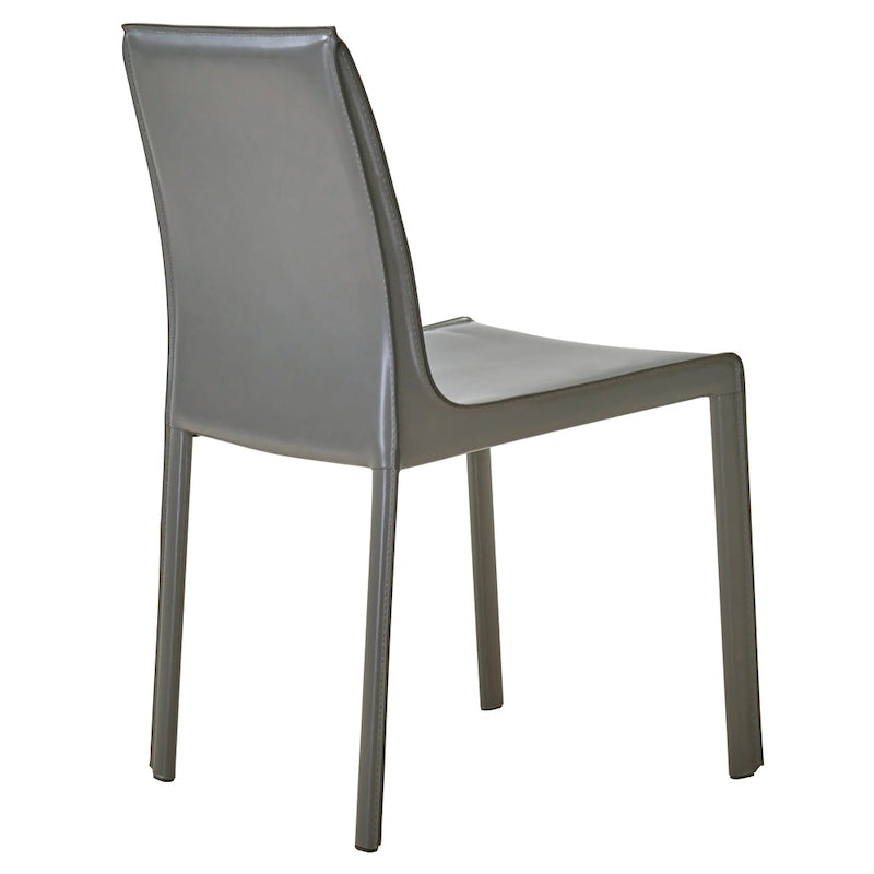 Silla Gervin de cuero reciclado, juego de 2