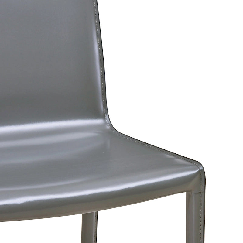 Silla Gervin de cuero reciclado, juego de 2
