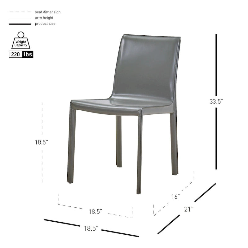 Silla Gervin de cuero reciclado, juego de 2