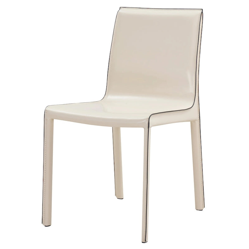 Silla Gervin de cuero reciclado, juego de 2