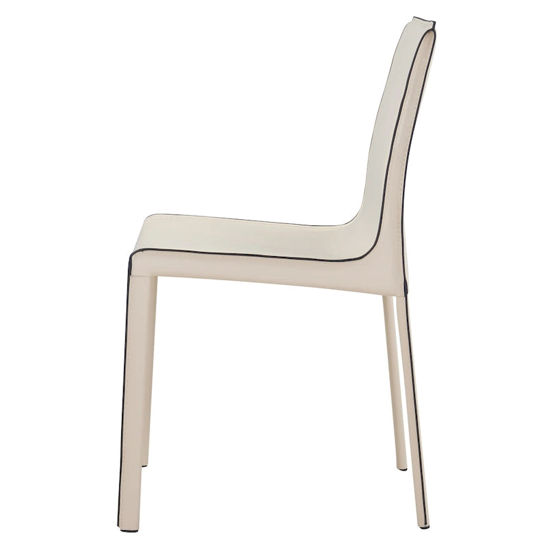 Silla Gervin de cuero reciclado, juego de 2