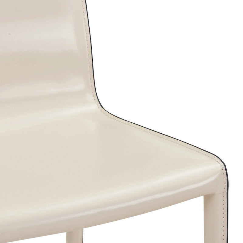 Silla Gervin de cuero reciclado, juego de 2