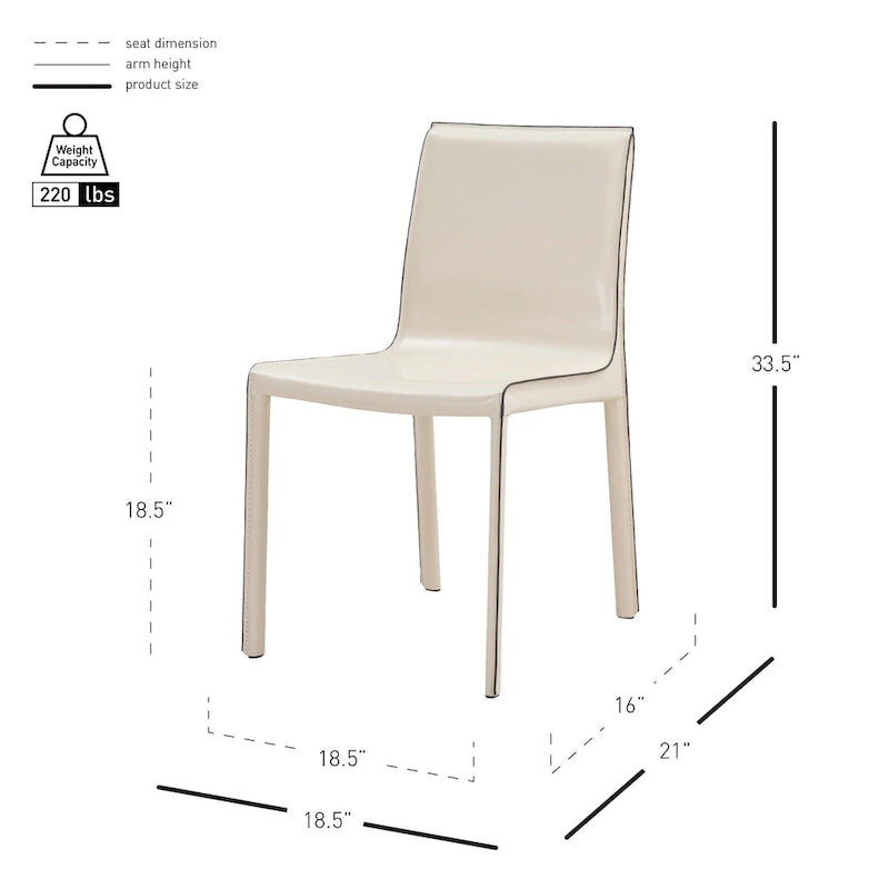 Silla Gervin de cuero reciclado, juego de 2
