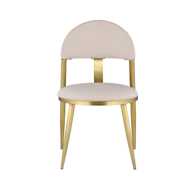 Juego de comedor Somette Kona de mármol con sillas color topo y dorado
