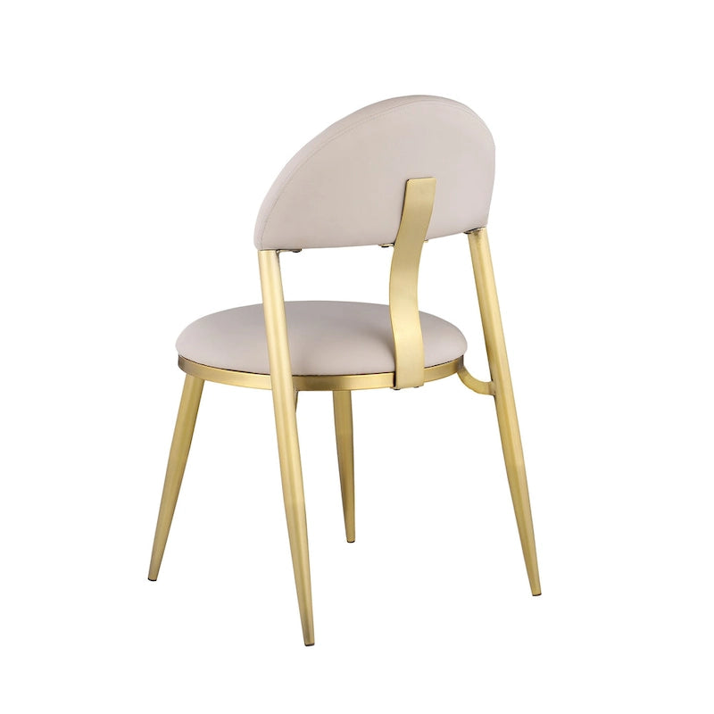 Juego de comedor Somette Kona de mármol con sillas color topo y dorado