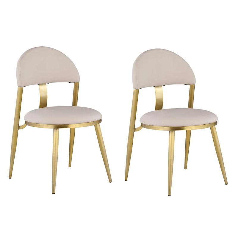 Juego de comedor Somette Kona de mármol con sillas color topo y dorado