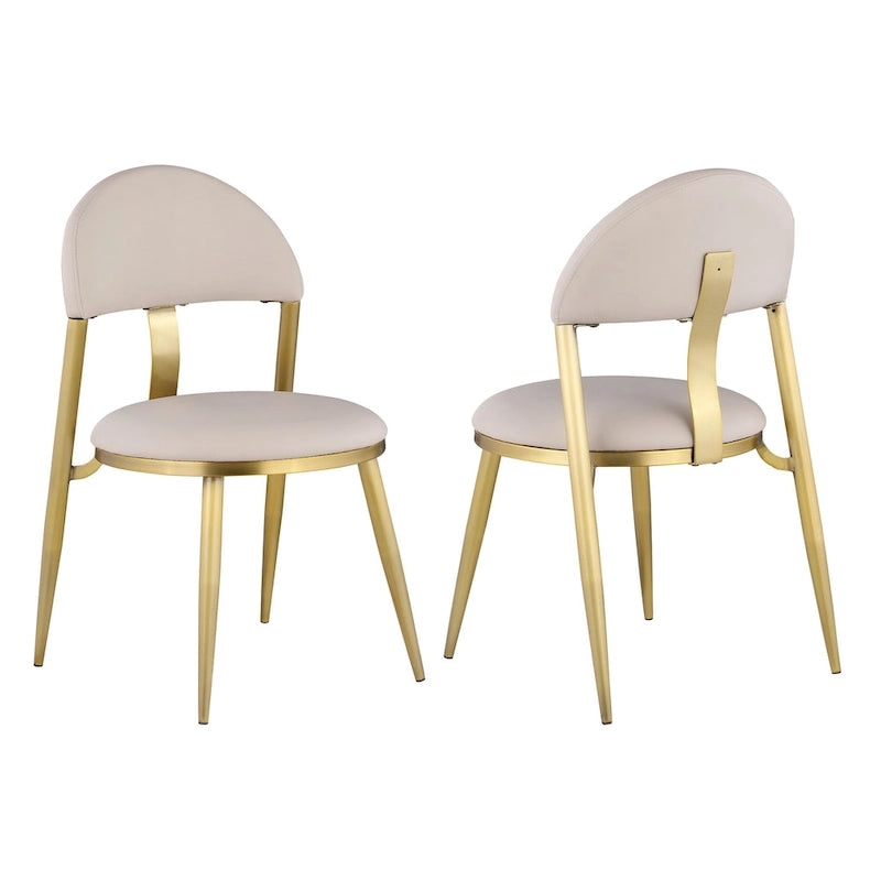 Juego de comedor Somette Kona de mármol con sillas color topo y dorado