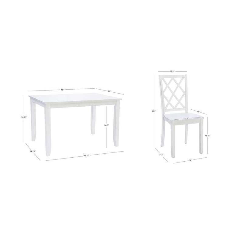 Juego de comedor de 5 piezas Harrow estilo casa de campo blanco