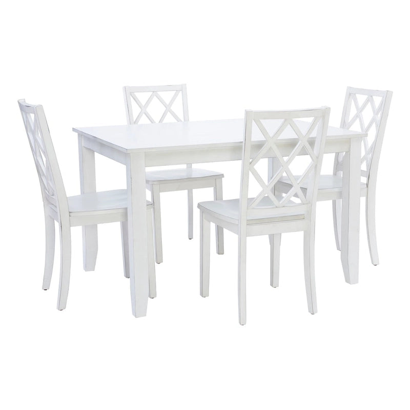 Juego de comedor de 5 piezas Harrow estilo casa de campo blanco