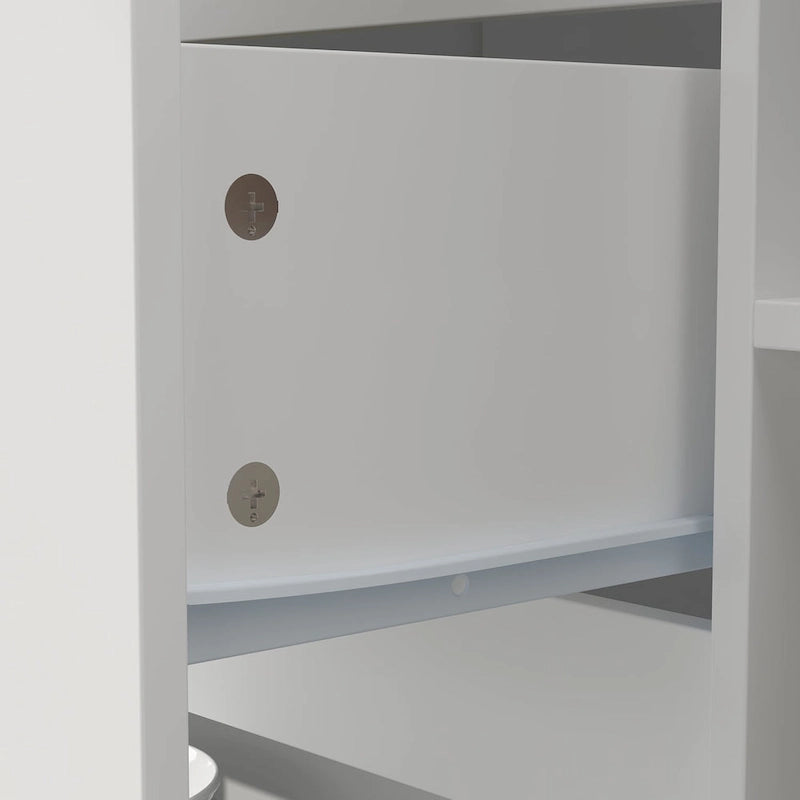 Isla de cocina blanca con almacenaje – 82.7" An., Asientos para 2–4