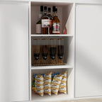 Isla de cocina blanca con almacenaje – 82.7" An., Asientos para 2–4