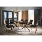 Mesa de comedor rectangular Nogal marrón, 8 asientos