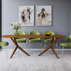 Mesa de comedor rectangular Nogal marrón, 8 asientos
