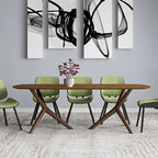Mesa de comedor rectangular Nogal marrón, 8 asientos