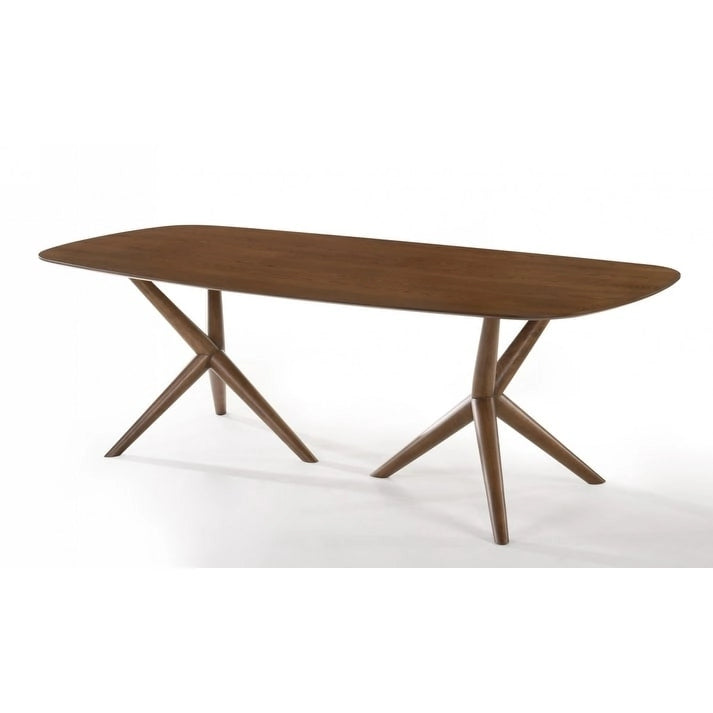 Mesa de comedor rectangular Nogal marrón, 8 asientos