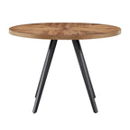 Mesa de comedor redonda Oak & Iron Grey – Estilo de mediados de siglo, 4 plazas