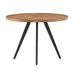 Mesa de comedor redonda Oak & Iron Grey – Estilo de mediados de siglo, 4 plazas