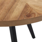 Mesa de comedor redonda Oak & Iron Grey – Estilo de mediados de siglo, 4 plazas