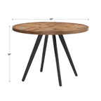 Mesa de comedor redonda Oak & Iron Grey – Estilo de mediados de siglo, 4 plazas