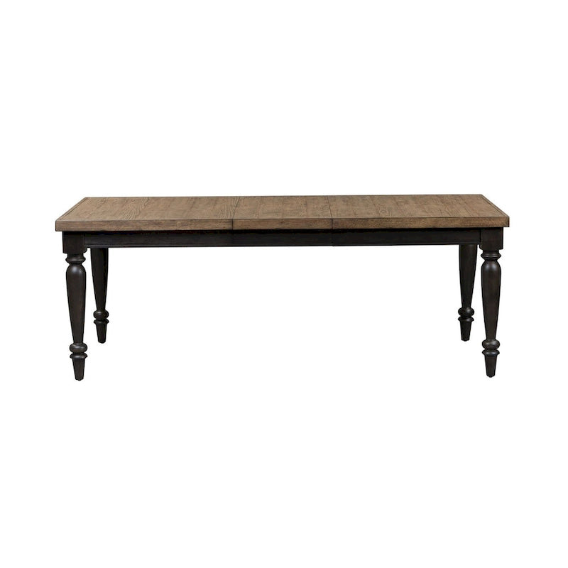 Mesa de comedor rectangular con acabado de pizarra negra con extensión – Capacidad hasta para 8 personas