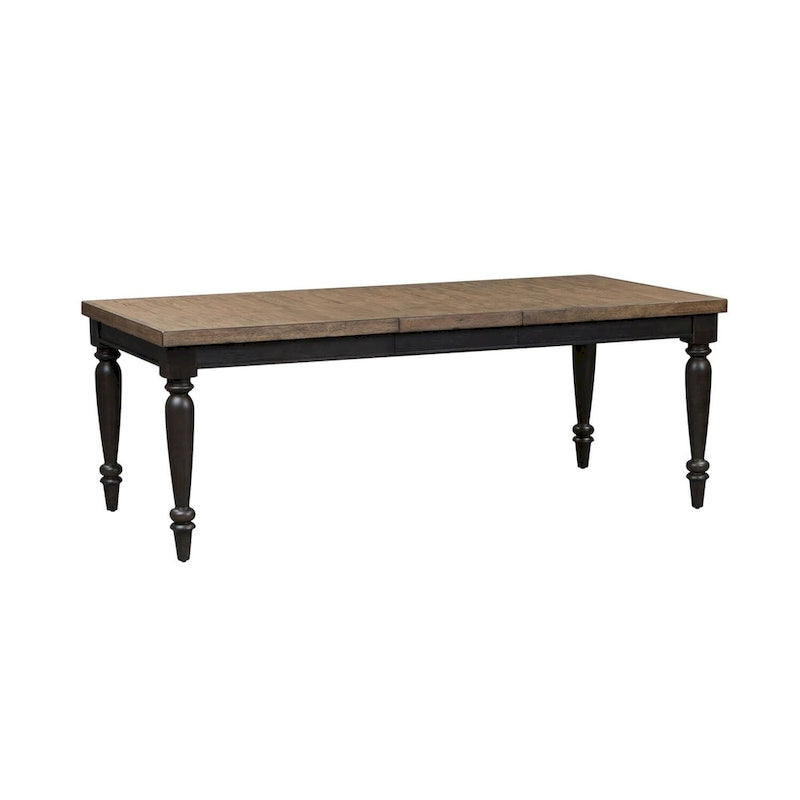 Mesa de comedor rectangular con acabado de pizarra negra con extensión – Capacidad hasta para 8 personas