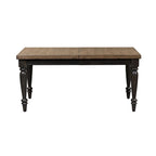 Mesa de comedor rectangular con acabado de pizarra negra con extensión – Capacidad hasta para 8 personas